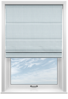 Nautical Stripes, Blue Sails - Motorised Roman Blind